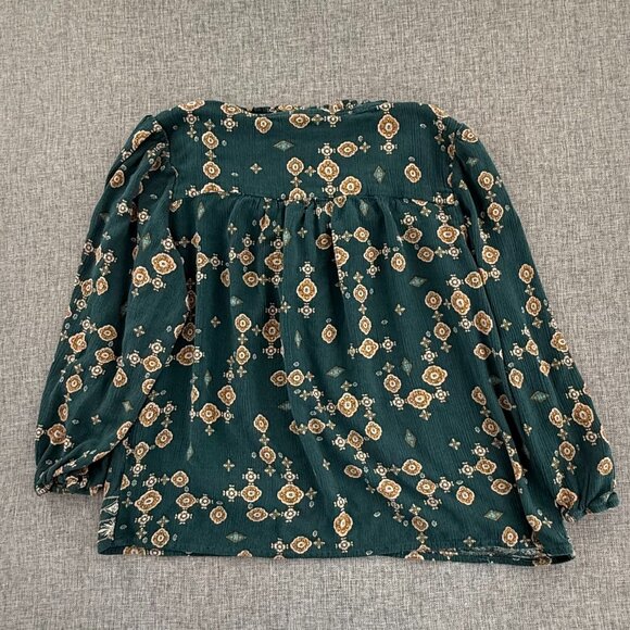 Knox Rose Boho Top Green XS 3/4th Sleeves Relaxed Fit - Picture 8 of 10